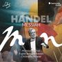 HANDEL MESSIAH. Monteverdi Choir, English Baroque Soloists, Christophe Rousset. Abstrakte Illustration mit Dirigent., 2 CDs