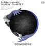 Text: "Srdjan Ivanovic BLAZIN' QUARTET, Andreas Polyzogopoulos, Federico Casagrande, Mihail Ivanov, COSMOGONIE." 

Grafik: Hände halten einen Sternenhimmel-Kreis., CD