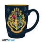 "Draco Dormiens Nunquam Titillandus" auf einem farbigen Wappen mit Löwe, Schlange, Dachs, Adler. Tasse mit Henkel.