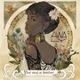 „Five and a feather“ und „AWA LY“. Eine Frau in einem kunstvollen Stil, umgeben von Blumen und Federn., LP