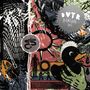 Text: "DVTR BONJOUR (BIS)". Illustration mit abstrakten Mustern, Entenfigur, Sonnensymbol und menschlichen Silhouetten., LP