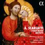 A. Scarlatti: Stabat Mater, Mottetti. Emmanuelle de Negri, Paul Figuier, Les Accents, Thibault Noally. Mittelalterliche Illustration von zwei Personen mit heiligem Schein., CD