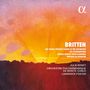 Text: BRITTEN, THE YOUNG PERSON'S GUIDE TO THE ORCHESTRA, LES ILLUMINATIONS. Illustration: Sonnenuntergang mit Wolken.