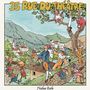 „35 RUE DU THÉÂTRE“ oben in gelb. Fröhliche Fantasiewelt mit Figuren: Gnome, Clowns, lebendige Objekte in hügeliger Landschaft., CD