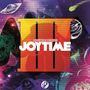 "MARSHMELLO PRESENTS: JOYTIME III" steht in der Mitte. Bunte, kosmische Illustrationen mit UFOs und Planeten umgeben den Text., LP