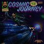 „COSMIC JOURNEY“, „Including 13 Tracks“. Illustration: Raumfahrer auf einem Raumschiff, bunte Planeten im Hintergrund., LP