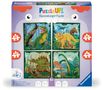 Puzzle UP! Dinosaurier von Ravensburger, 12004003 - 4 Puzzles mit 25, 36, 42, 56 Teilen zum Kombinieren und mit extra Wissensheft, für Dino-Fans im Alter von 4 Jahren, Diverse