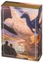 „Ravensburger Puzzle“ und „Fourth Wing“. Fantasy-Szene mit Drachen, einem Schloss und zwei Personen im Vordergrund., Spiele