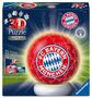 "3D Puzzle Night Light", "FC Bayern München", "Stabil – ohne Klebstoff", "EASYCLICK TECHNOLOGY". Fußball-Puzzle auf Sockel., Spiele