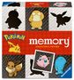 "Pokémon", "memory", "COLLECTOR'S EDITION", "Ravensburger". Bunte Charaktere und Silhouetten vor einem karierten Hintergrund.