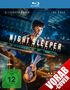 "Night Sleeper: Ein Zug außer Kontrolle". Oben Frau telefonierend, darunter Mann kopfüber. Grün: "FSK ab 12". Groß: "VORAB COVER"., 2 Blu-ray Discs