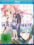 "Recovery of an MMO Junkie Volume 1" steht in großen Buchstaben. Drei Personen im Anime-Stil, einer mit rosa Haaren. FSK 12., Blu-ray Disc