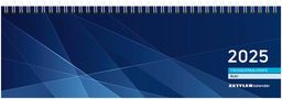 Tischquerkalender blau 2025 - 32x10,5 cm - 1 Woche auf 2 Seiten - Bürokalender mit Monatsübersichten - Stundeneinteilung 7 - 20 Uhr - 176-0015, Kalender