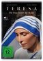 Über "TERESA: Die Frau hinter der Ikone" sind zwei Frauennamen. Frauenporträt mit blau-weißem Kopftuch. FSK 12., DVD