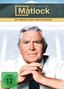 "Andy Griffith. Matlock. Die neunte und finale Season. FSK ab 12 freigegeben." Ein älterer Mann stützt sein Kinn auf gefaltete Hände., 5 DVDs
