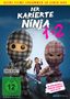 "Der Karierte Ninja 1+2", "Beide Filme zusammen in einer Box", zwei karierte Puppen und ein Junge in Comic-Stil., 2 DVDs