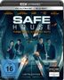 "SAFE HOUSE - VERRAT IST DIE ULTIMATIVE WAFFE" und "LIMITED EDITION". Vier Personen stehen wachsam da.