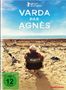 Oben steht „VARDA PAR AGNÈS“, darunter eine Person im Regiestuhl am Strand, umgeben von Möwen., DVD