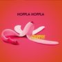 Text: "HOPPLA HOPPLA" oben, "STOPPOK" unten in Gelb. Illustration einer abgezogenen Banane auf rotem Hintergrund., CD