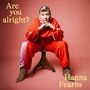 Text: "Are you alright?" Eine Person im roten Anzug mit Leopardenmuster-Schuhen sitzt auf einem Hocker vor rosa Hintergrund., CD