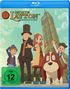 "DETEKTEI LAYTON DIE KOMPLETTE SERIE". Cartoonfiguren und ein Hund vor einem Turm. FSK 12 freigegeben., 10 Blu-ray Discs