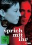 Text: „Ein Film von Pedro Almodóvar“, „Oscar Preisträger“, „Bestes Drehbuch“, „sprich mit ihr“, FSK 12; zwei Gesichter in Blau und Rot., DVD