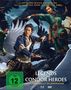 "Ein episches Wuxia-Abenteuer von Regisseur Tsui Hark (Detective Dee)", "Legends of the Condor Heroes". Drei kämpfende Figuren.