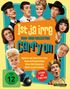 "Ist ja irre 1964-1966 Collection Carry on," vier Filme auf zwei Blu-rays. Illustration mit humorvollen Charakteren., 2 Blu-ray Discs
