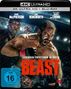 Oben steht "4K ULTRA HD + BLU-RAY". Darunter die Namen von Schauspielern. Ein muskulöser Mann brüllt im Käfig.