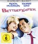 Oben steht "ROCK HUDSON" und "DORIS DAY", darunter "BETTGEFLÜSTER". Zwei Personen liegen lächelnd im Bett. FSK 6 Symbol.