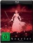Text: "FSK ab 12 freigegeben", "Scarlet", "Vorläufiges Cover". 

Eine Illustration zeigt eine Figur in einem weißen Kleid mit Schwert., Blu-ray Disc