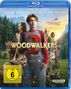 "Woodwalkers 2" und "FSK ab 6 freigegeben". Jugendliche in Natur mit Tieren: Puma, Wolf und Büffel. Helikopter im Himmel., Blu-ray Disc