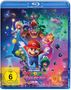 Text: "Der Super Mario Galaxy Film". Illustration mit Mario, Bowser, Prinzessin und weiteren Charakteren im Weltraum.