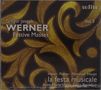 „Gregor Joseph Werner, Festive Masses Vol. 5“ in goldener Verzierung. Audite-Logo oben rechts., CD
