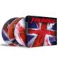 "THUNDER LIVE" in roter Schrift. Union Jack im Hintergrund. Zwei CDs mit ähnlichem Design. Box zeigt Band-Logo., 3 CDs