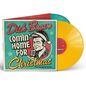 Dick Brave, Comin' Home for Christmas. Illustration mit Retro-Design eines Sängers und zwei bunten Schallplatten.
