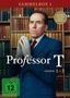 "SAMMELBOX 1", "über 1 Stunde Bonusmaterial", "Professor T", "Staffel 1-3". Ein Mann in Anzug vor Bücherregal., 6 DVDs