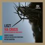 "Liszt Via Crucis. Die 14 Stationen des Kreuzwegs. Herbert Schuch, Chor des Bayerischen Rundfunks, Peter Dijkstra." 

Düsteres Bild von Dornenkrone an Kopf, mit blauem Himmel. BR Klassik Logo oben rechts., CD