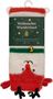 Weihnachtssocken mit Rentiergesicht, roten und weißen Streifen, grüner Linie, Glöckchen und Geweihen., Diverse
