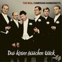"The Real Comedian Harmonists", "Das kleine bisschen Glück", RONDEAU-Logo; sechs Männer in Frack mit weißen Blumen.