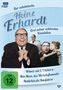 "Der schelmische Heinz Erhardt. Drei seiner schönsten Komödien: Witwer mit 5 Töchtern, Mein Mann, das Wirtschaftswunder, Natürlich die Autofahrer." Ein lachender Mann in Anzug mit Brille., 3 DVDs