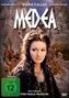 "Medea" steht groß in der Mitte, darüber Namen. Unten Hinweise: Film ab 12, Regisseur Pier Paolo Pasolini. Frau mit ernstem Blick.