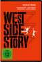 Titel "West Side Story", Namen: Natalie Wood, Richard Beymer, Russ Tamblyn, Rita Moreno, George Chakiris. Tanzende Silhouetten.