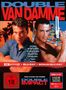 "Double Van Damme. Twin brothers torn apart by violence. FSK ab 18. HDR brillante Farben. Zwei Männer, einer hält eine Waffe."