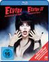 ELVIRA MISTRESS OF THE DARK, ELVIRA II HAUNTED HILLS, FSK 16, das makabre Double-Feature. Frau mit schwarzem Haar und roten Lippen.