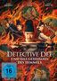 "Detective Dee und das Geheimnis des Himmels." Illustration mit Figuren und Flammen, FSK 16 Symbol.