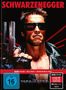 "Schwarzenegger" oben, "FSK ab 16", "The Terminator" unten. Ein Mann mit Sonnenbrille und Lederjacke hält eine Waffe.