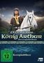 „Oliver Tobias, König Arthur, Die komplette Serie, Komplettbox.“ Ein Mann in mittelalterlicher Kleidung mit weißem Pferd., 4 DVDs