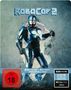 ROBOCOP 2, FSK ab 18, 4K ULTRA HD, HDR, Dolby Vision. Ein Roboter mit Waffe tritt durch eine zerbrochene Wand.
