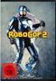 „RoboCop 2“ in gelben Blockbuchstaben. Ein Roboter durchbricht eine Wand. Rotes „FSK ab 18“ rechts unten., DVD